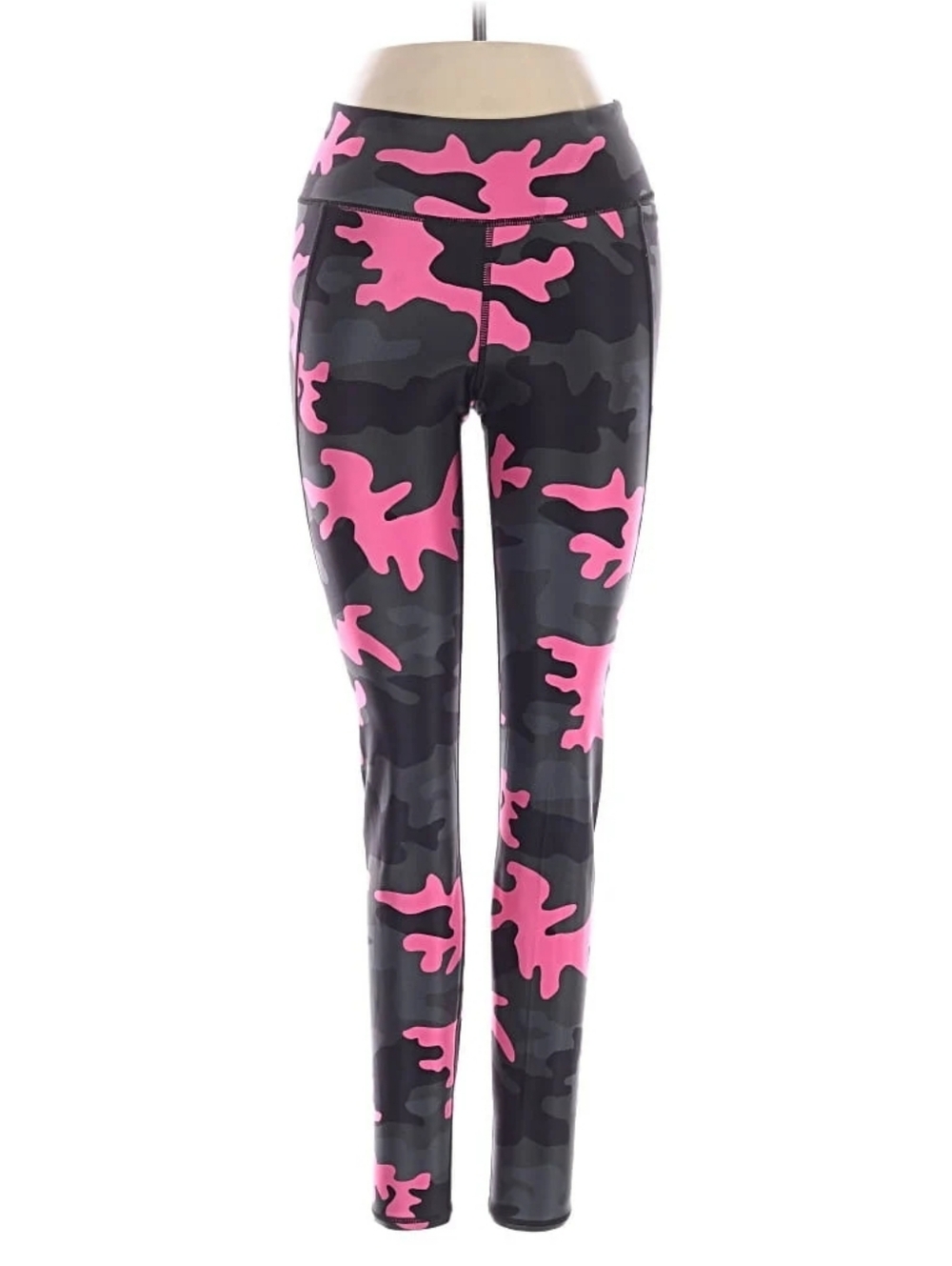 Rare Ralph Lauren Pink Pony Black Pink Camo Logo Active Leggings Waistband Small